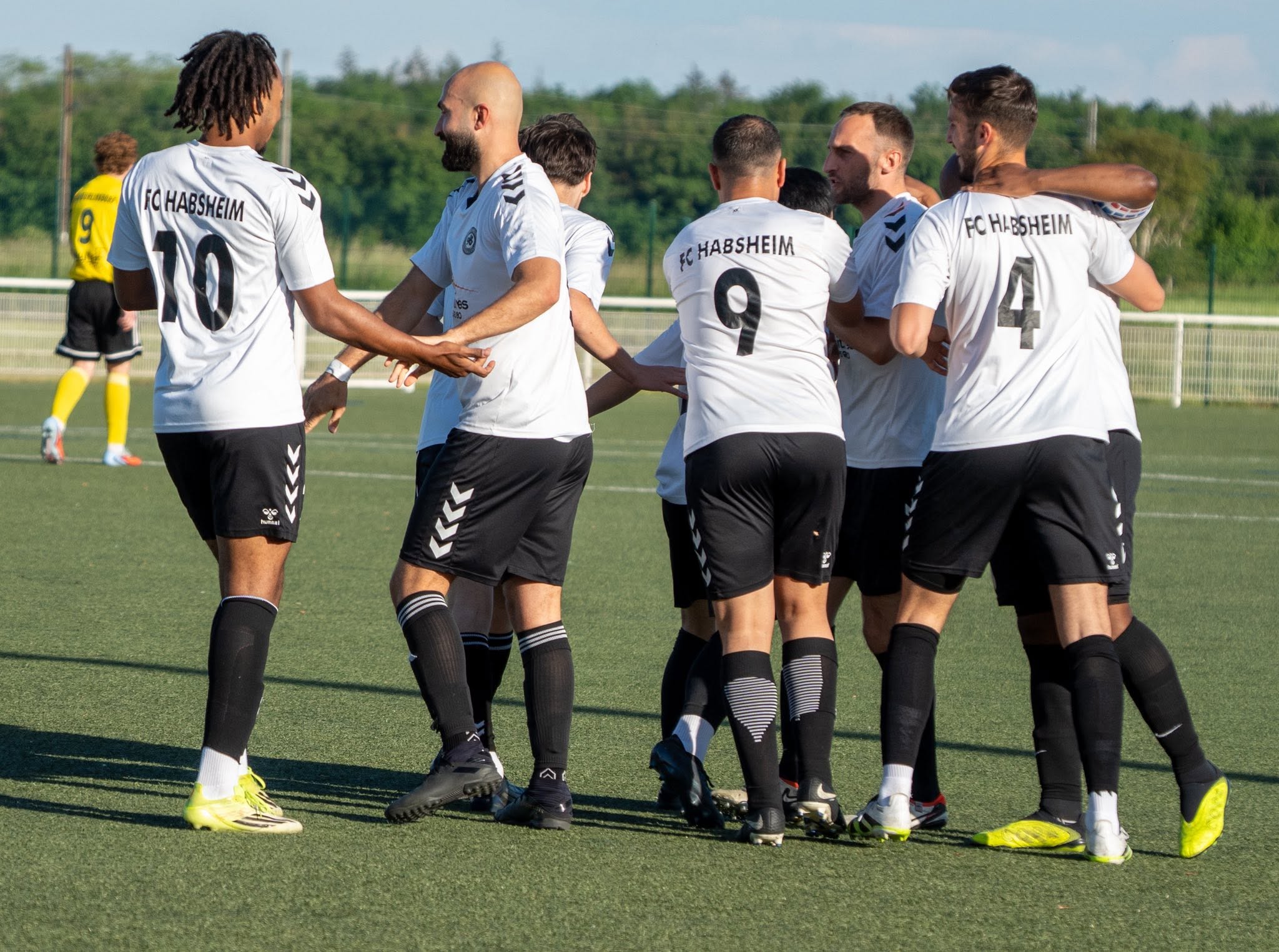 Les joueurs du FC Habsheim réunis sur le terrain